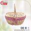 arts and crafts,craft, wicker basket with liner,handle and foldable lid