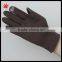 Lady's fashion touch-screen warm spandex velvet gloves with leather cuff