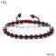 braided leather men beads bracelet stainless steel stretch bracelet