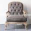 Hangzhou furniture living room French button tufted high back accent chair