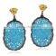 Gemstone Carving Turquoise Earrings, Diamond Jewelry,Silver Diamond Earrings, Pave Diamond Earrings, Gemstone Jewelry Wholesaler