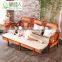 Antique Rattan Cane Wooden Frame Slat Sofa Bed