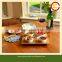 Four-bowl Square Bamboo Serving Platter for Picnic