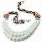 Triple strand white bead necklaces summer jewelry