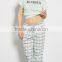 New Style OEM Summer Sexy Women 100% Cotton Knit Short Sleeves T shirts and 3/4 Length Plaid Pant Pajama Set