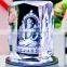 3D image crystal cube with led music base gift
