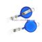 Blue Round Cheap Plastic Case Personalized Logo Mini Retractable Badge Reel with Tape