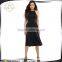 OEM Factory Popular Style Summer Black Causal Midi Dress for Women