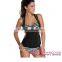 Dear Lover New Design Cheap Price Sexy Blue Splice Striped Halter Swim Wear Bikini