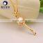 Aaa Japanese 7.5--8mm Golden Natural Akoya Pearl Set Pendant for Sale