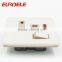 British standard brushed white aluminum plate 13A wall switch and socket