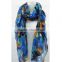 New Style 4 Colors 100% Polyester Silk Feel Scarf Fish Printed Scarf