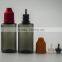 square PET e cigarette dropper bottle with childproof cap for e-liquid