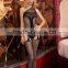 880-9 Sexy Black Gird Open Crotch Flankless Fishnet Jumpsuit Bodystocking