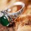 For Women Vintage Fashion Green Agate Stone Ring
