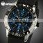 INFANTRY Luxury Men' s Date Quartz Sport Black Rubber Watch