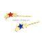 A - 1112 Tiny Blue Pink Hair Ornament Drip Four Small Metal Stars One Color Plated Crystal Star Hairpins For Women