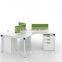 L shape melamine board workstations divider office table for 4 people