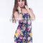 The Most Popular Flower Printed Sexy Women Front Zipper Mini Style Latest Short Dress