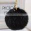 8CM Fur Ball Keychain 2015 Valentine's Day Gift 18K Gold Plated Keyrings Keychain For Keys For Lovers