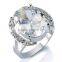 Sparkling big white cubic zircon ring 18k gold plated jewelry for wedding party size#6,7,8