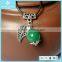 Fashion Antique Natural Crystal Agate Bead with Leaf Pendant Jewellery