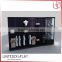 Warehouse dark wood corner display cabinet