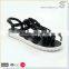 Fashion black lace-up ghillie jelly sandal shoe