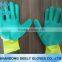 13 Guage Green Nylon Lining Gloves/Foam Latex 3/4 Dipped Gloves/Rigger Gloves