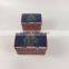 2017 new design custom printed small square tin gift box can 2pc set