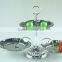 Stainless Steel Stock Ceramic Three Layer Silver Cake Stand Holder Fruit Plate