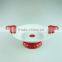 Cheap price ceramic cake stand with plastic handle and feet in stock