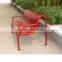 high backed outdoor metal resting bench