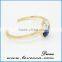 2016 new trendy single wire cuff stone bangle