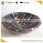 Dark emperador marble bathroom sink round basin for bathroom