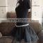 Women sexy short sleeve black dance dress QQ044