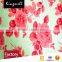 Custom home textile red flowers digital printed linen fabric