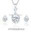 Solitaire Delicate Silver Plated Pendantset