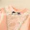 2015 New Design Girls T-shirts With Lace Design Sweet Girl T-shirt With Plush in Side