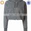 Women's winter plain hoodies crop top sweater zipper up hoodies