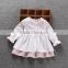 Kids Clothing Wholesale Stripe Longsleeve Ruffle Lining Dresses Baby Children