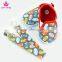 Cute Rugby Pattern Newborn Crib Shoes Baby Shoes Matching Pacifier Clip