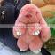 Myfur Popular Lady Bag Charm Real Rabbit Fur Key Ring Car Accessory