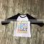 baby girls three quarter icing boutique raglans white black top shirts pencil Ruler crown children clothes back to school cotton