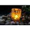 Yellow Roaring Flame Flat Candle Holder