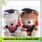 Low price plush sitting graduation teddy bear toy with doctor hat