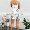 2017 spaghetti strap v neck floral women sexy bodycon dress