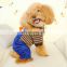 Pet dog cat  four feet Clothes suspenders Stripe trousers jeans Teddy