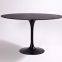 Oval marble top tulip dining table with white/black top