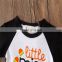 Baby letter print Shirt Toddler Girl ruffle sleeve tops black white Pullover tees